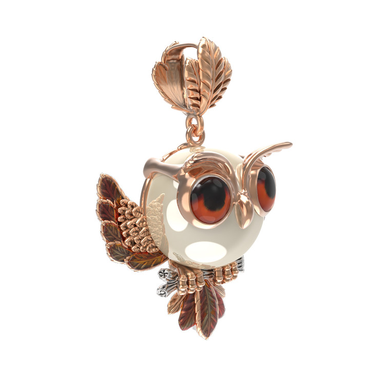 Подвеска из золота c эмаль и жемчугом