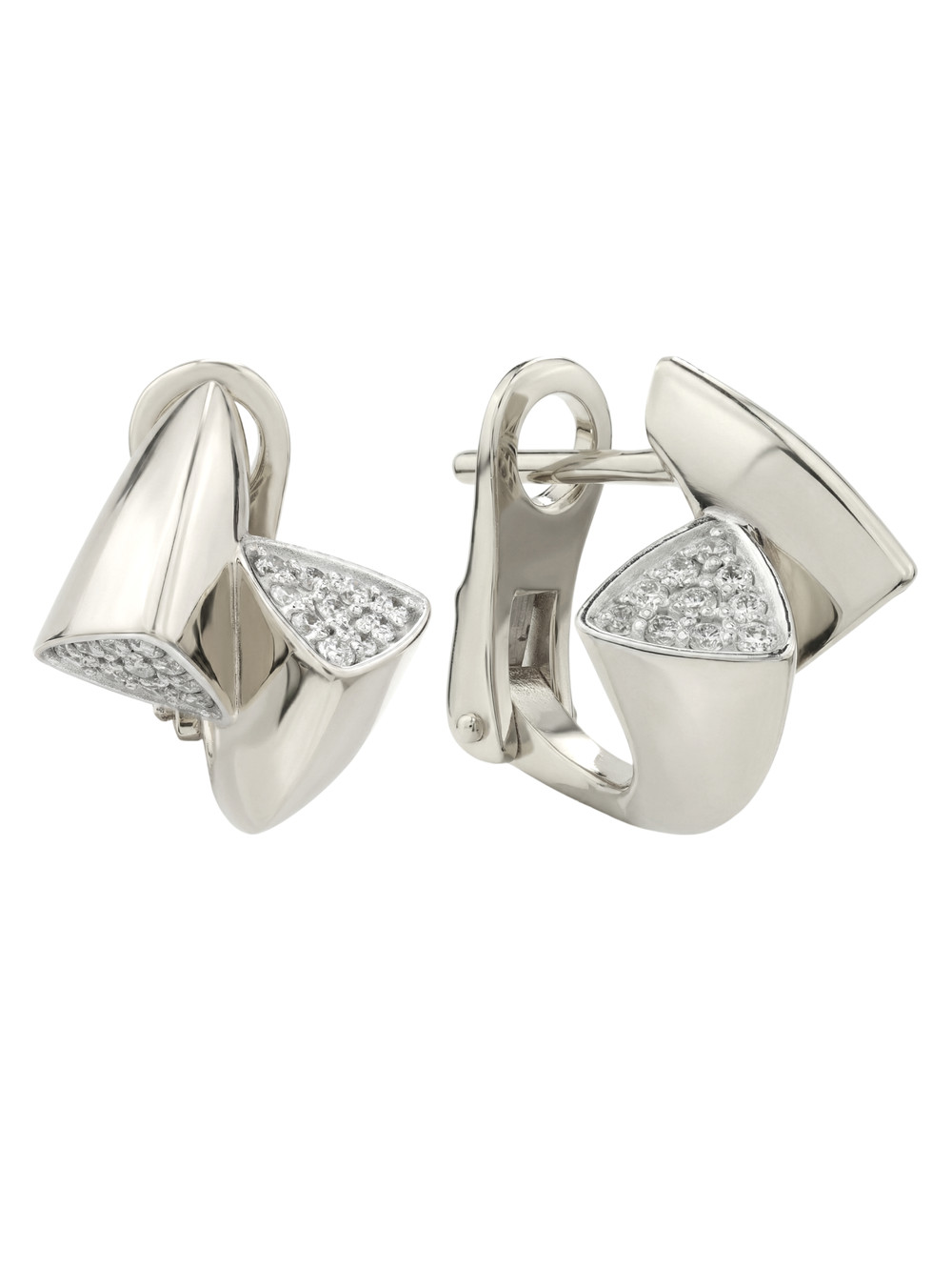 Серьги из белого золота c бриллиантами