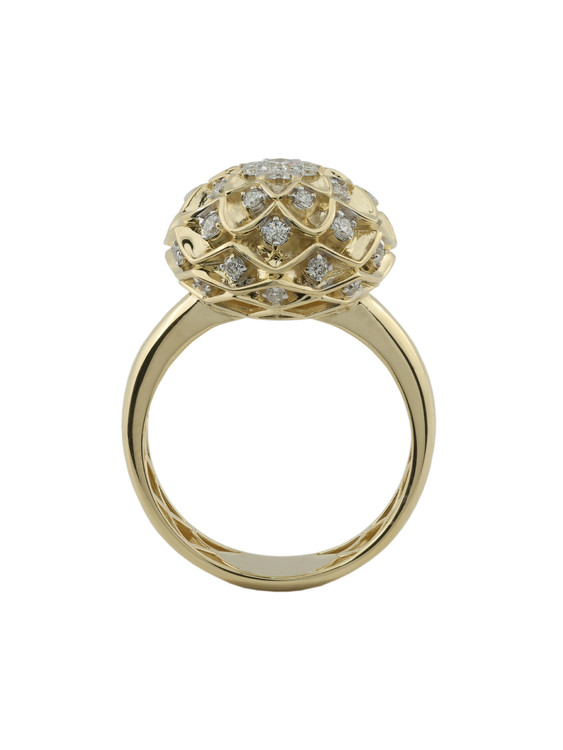 Кольцо из лимонного золота c бриллиантами