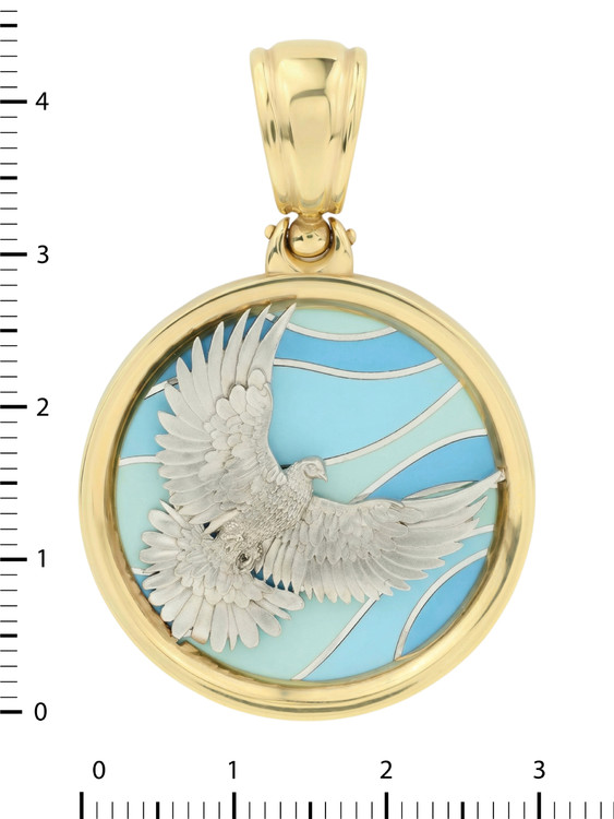 Подвеска из лимонного золота c эмаль