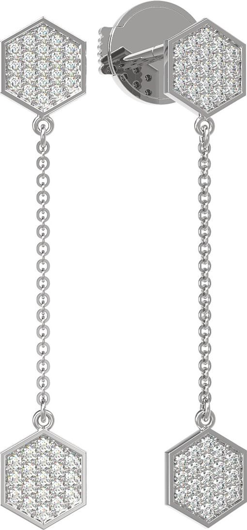 Серьги из белого золота c бриллиантами