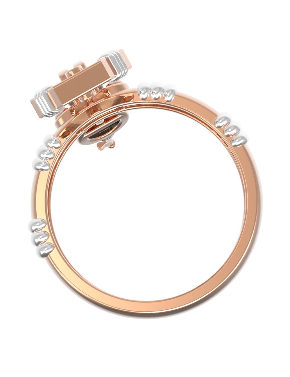 Кольцо из золота 585 пробы c ониксом и перламутром
