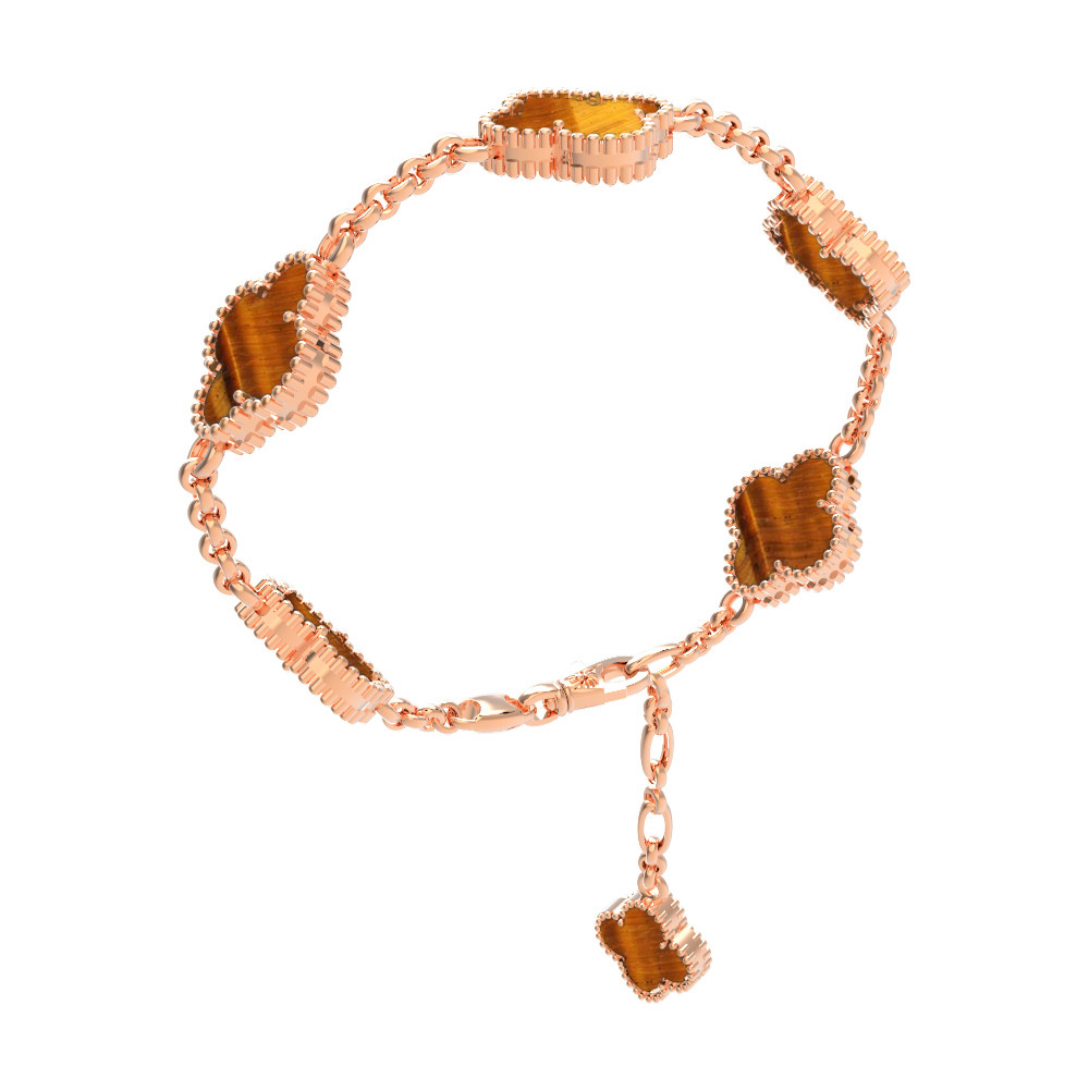 Браслет из золота c тигровым глазом