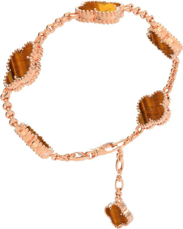 Браслет из золота c тигровым глазом