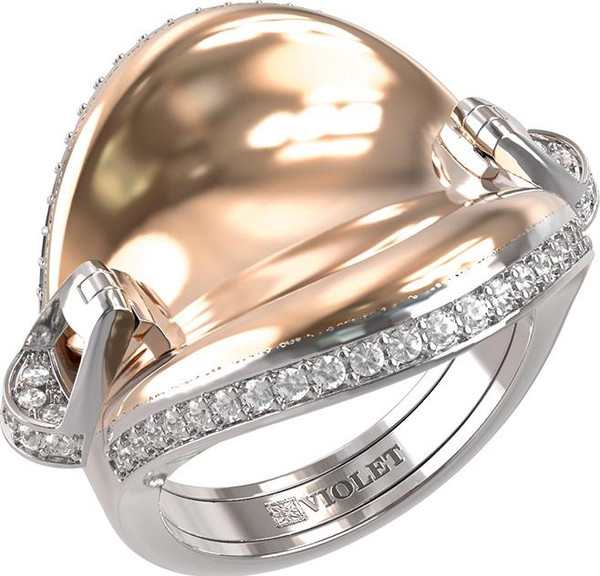 Кольцо из белого золота c бриллиантами