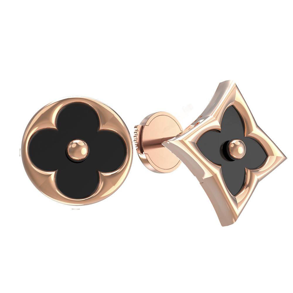 Серьги из золота c ониксом