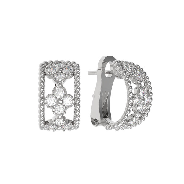 Серьги из белого золота c бриллиантами