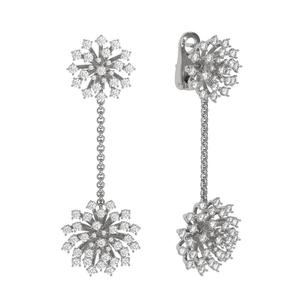 Серьги из белого золота c бриллиантами