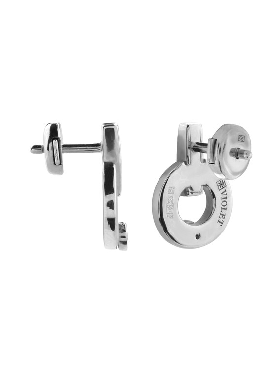 Серьги из белого золота c бриллиантами и перламутром