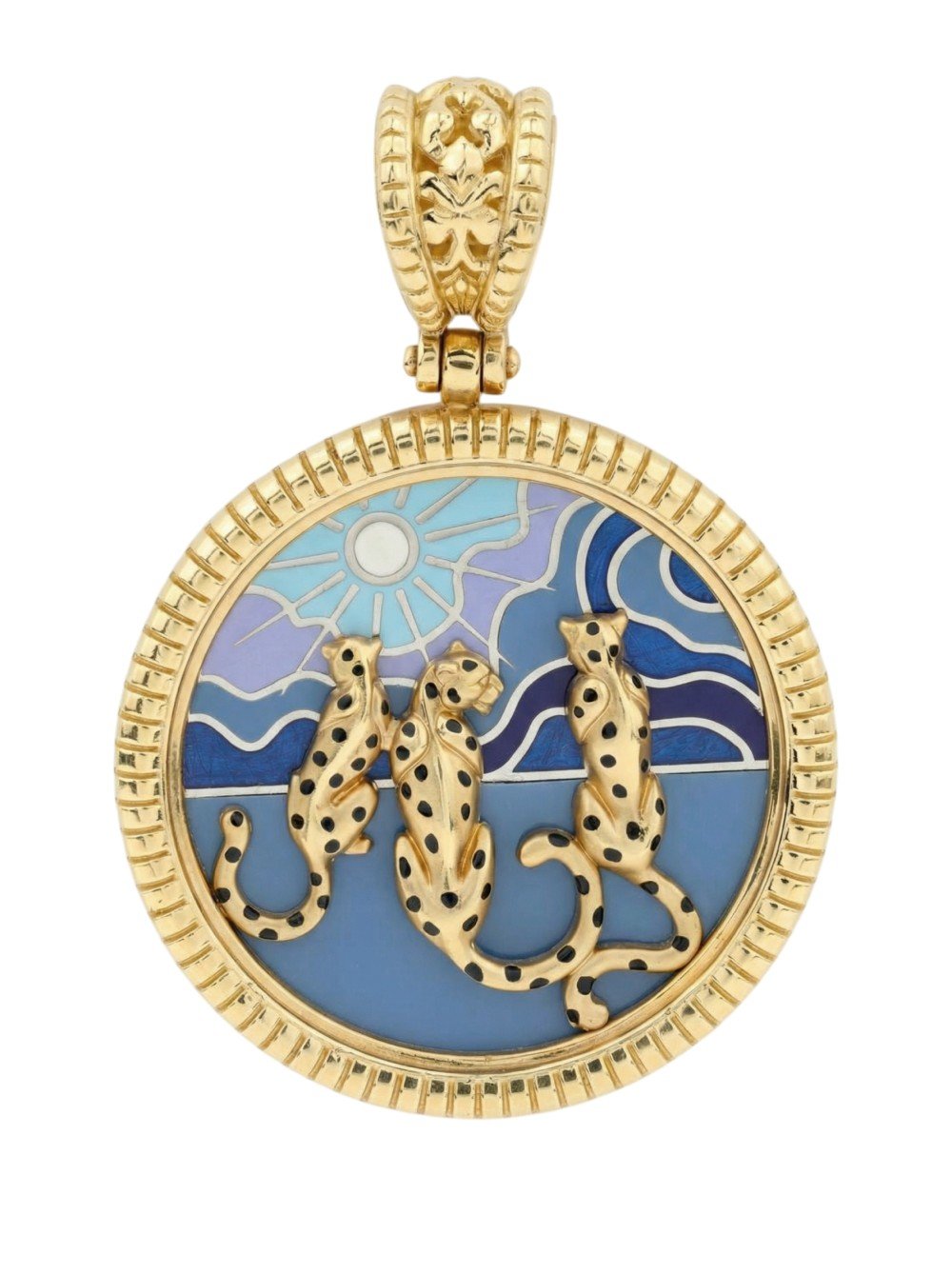 Подвеска из лимонного золота c эмаль