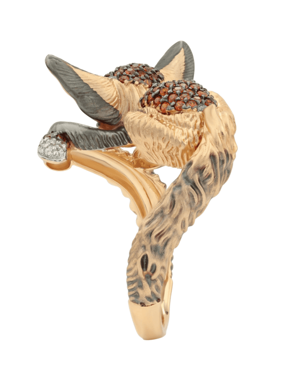 Кольцо из золота c эмаль и фианитом