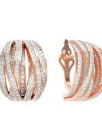 Серьги из золота 585 пробы c фианитом