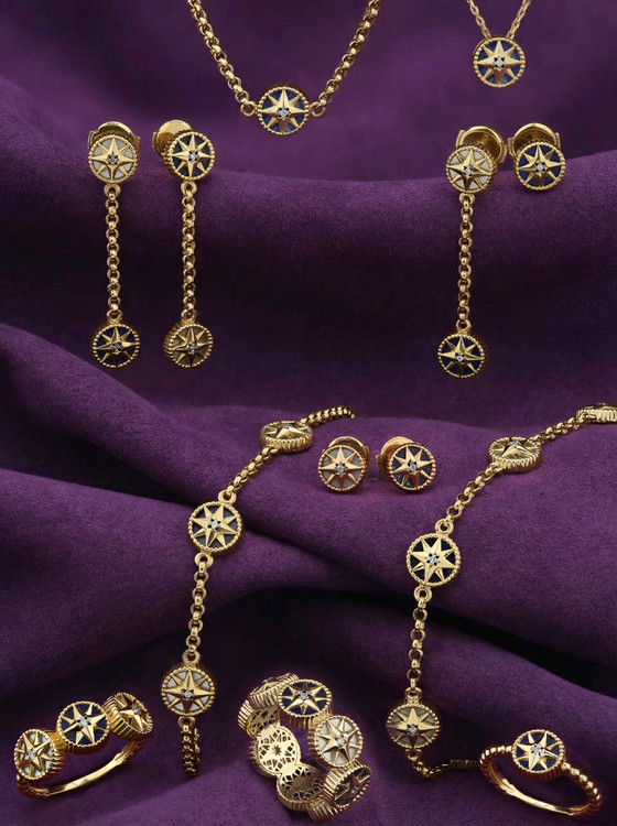 Браслет из лимонного золота c бриллиантами, лазуритом и перламутром