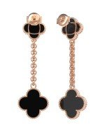 Серьги из золота 585 пробы c ониксом