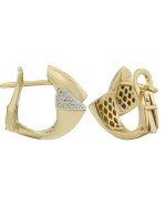 Серьги из лимонного золота 585 пробы c бриллиантами
