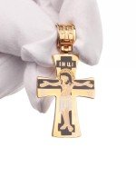 Крест из золота 585 пробы c эмалью