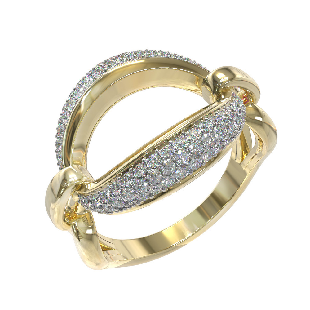 Кольцо из лимонного золота c бриллиантами