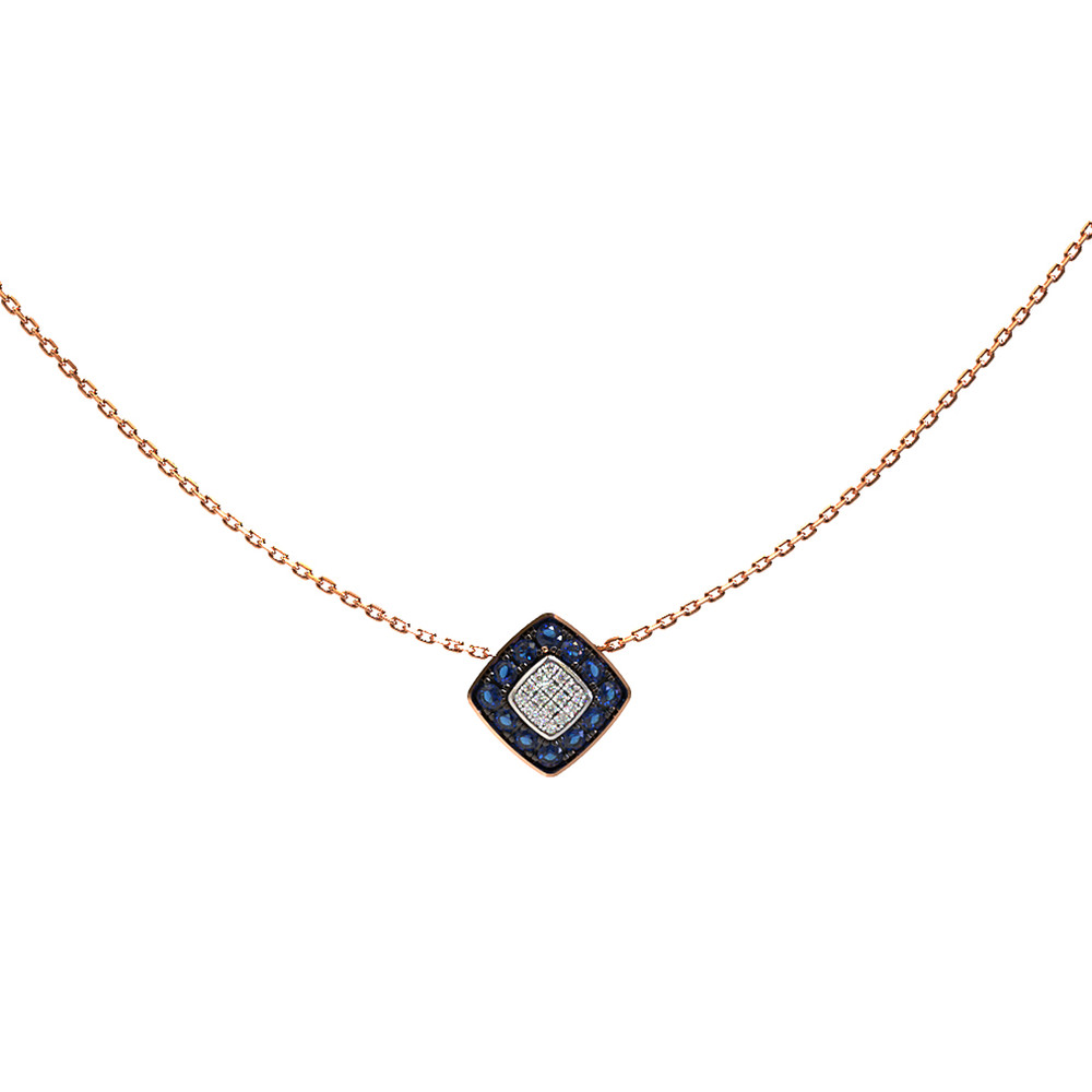 Колье из золота c бриллиантами и сапфиром