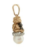 Подвеска из золота 585 пробы c жемчугом