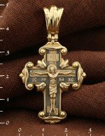 Крест из лимонного золота 585 пробы