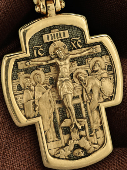 Крест из лимонного золота