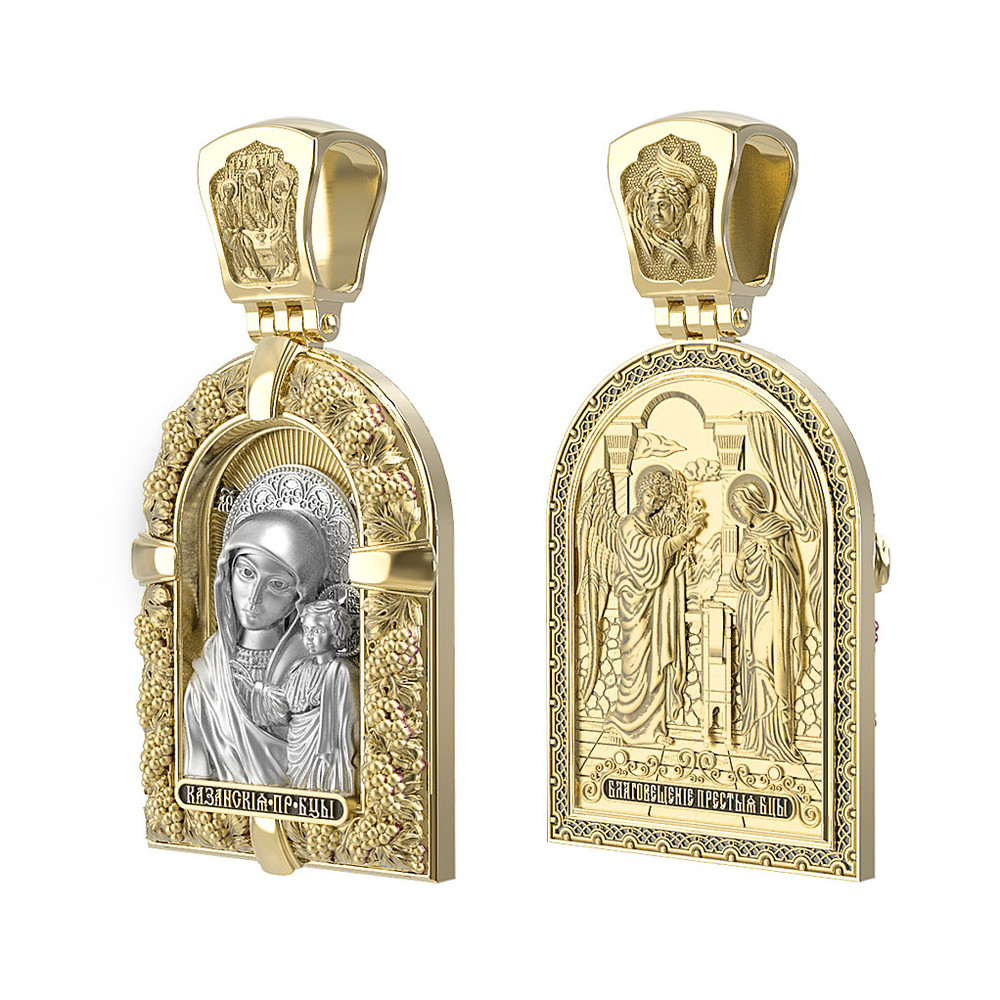 Образок из лимонного золота c эмаль