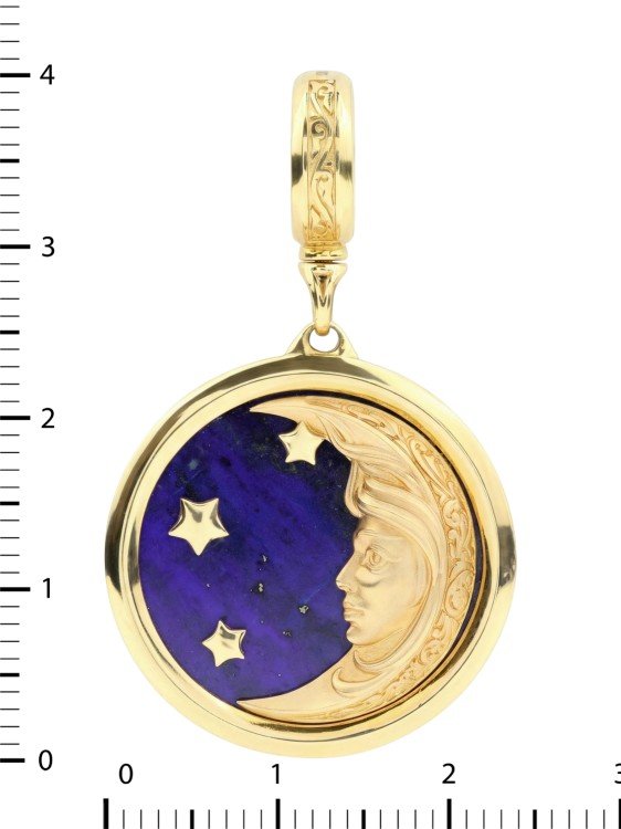 Подвеска из лимонного золота c лазуритом