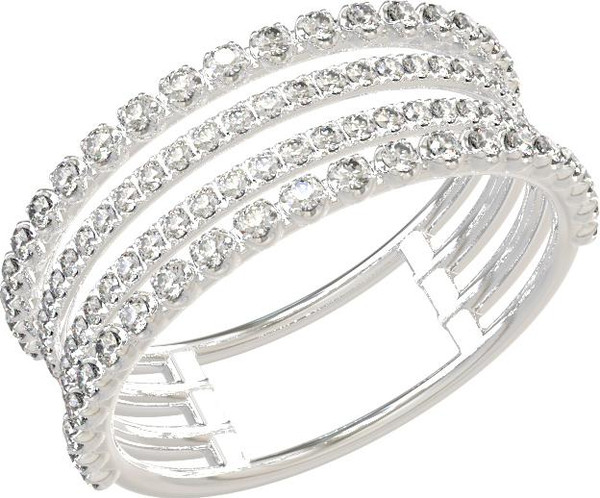 Кольцо из белого золота c бриллиантами