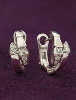 Серьги из белого золота 585 пробы c бриллиантами