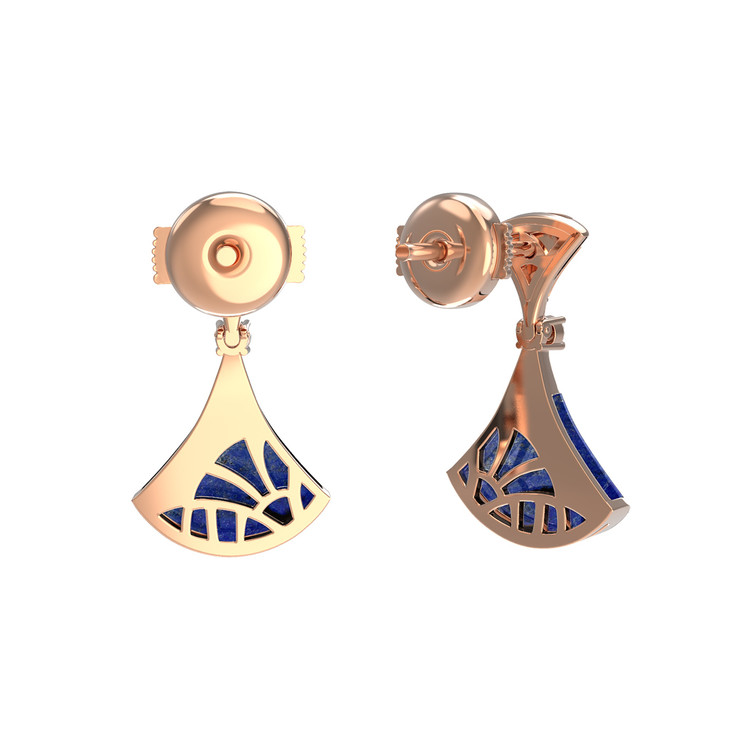 Серьги из золота c бриллиантами и лазуритом