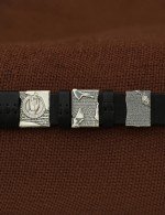 Браслет из серебра 925 пробы c кожаным шнурком