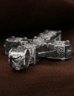 Крест из белого золота 585 пробы c эбеновым деревом