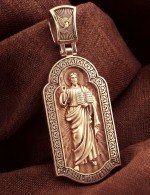 Образок из золота 585 пробы c эмалью