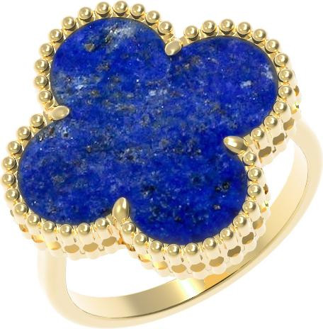 Кольцо из лимонного золота c лазуритом