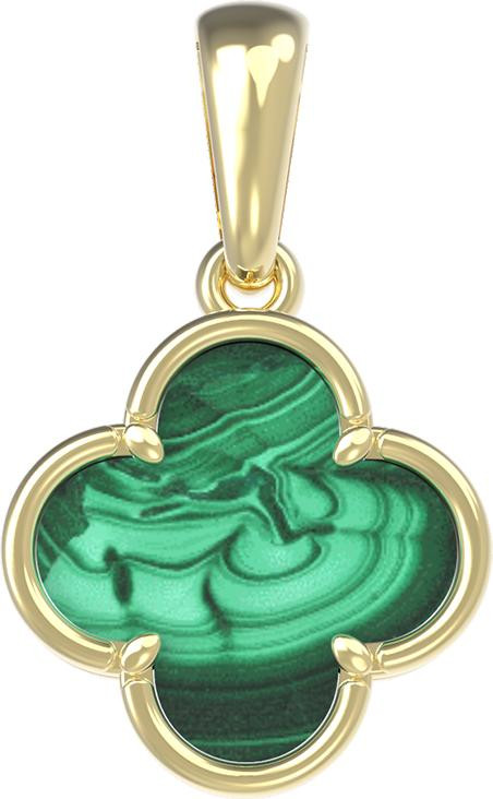 Подвеска из лимонного золота c малахитом