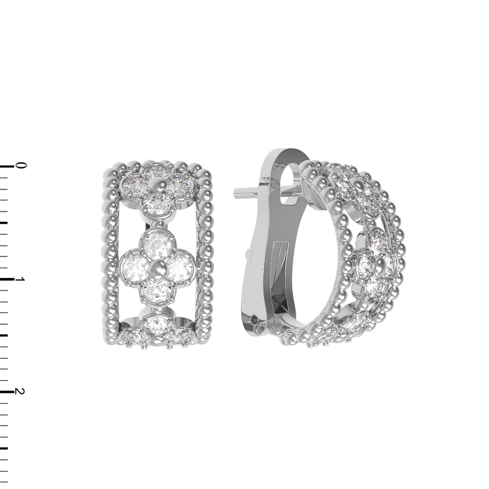 Серьги из белого золота c бриллиантами