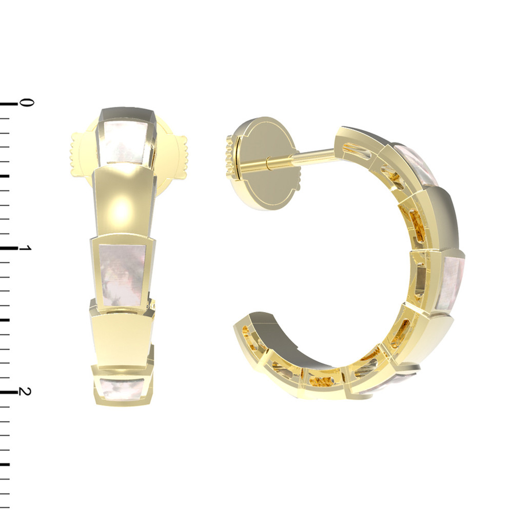 Серьги из лимонного золота c перламутром