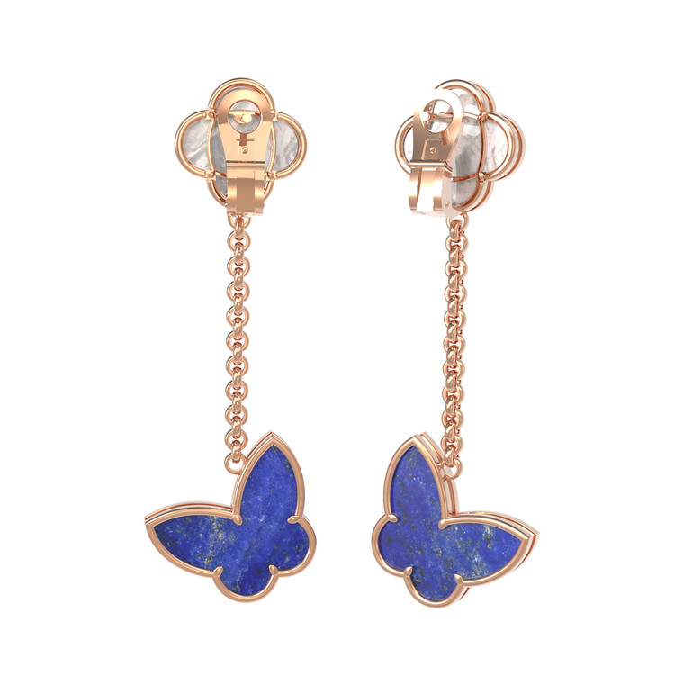 Серьги из золота c лазуритом и перламутром