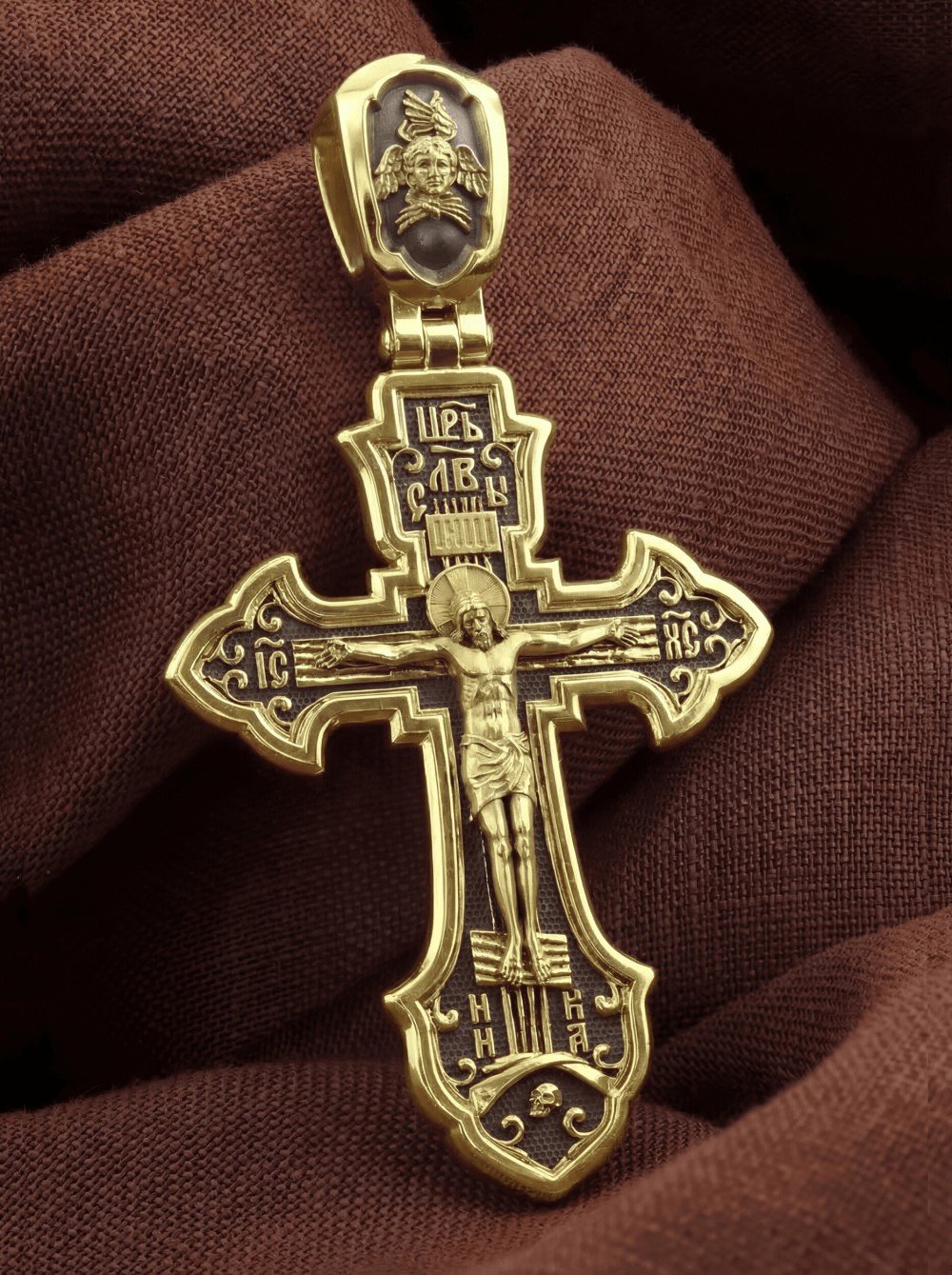 Крест из лимонного золота