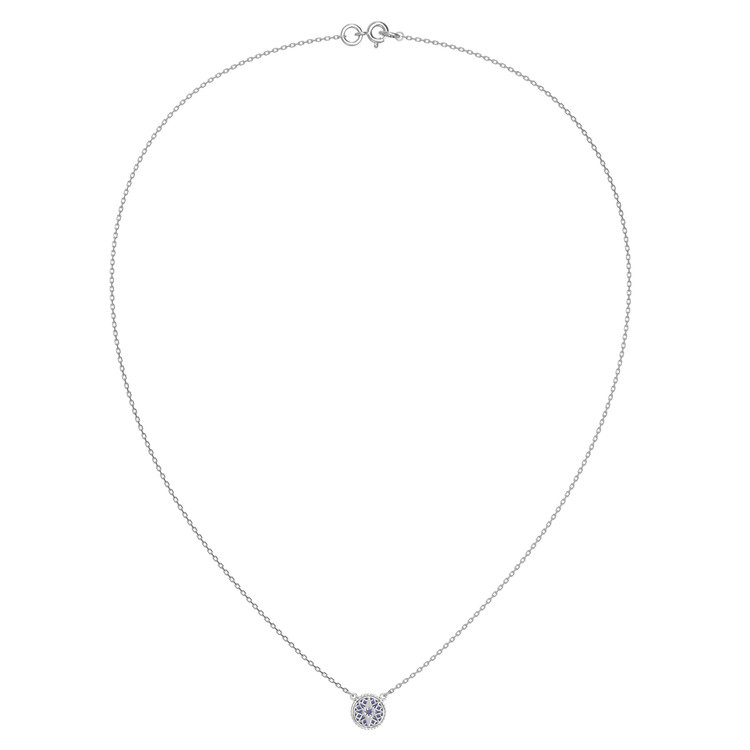 Колье из белого золота c бриллиантами и лазуритом