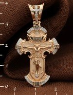 Крест из золота 585 пробы c бриллиантами