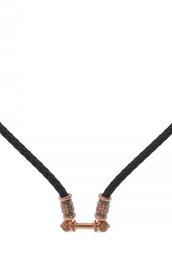 Шнурок кожаный из золота c кожаным шнурком