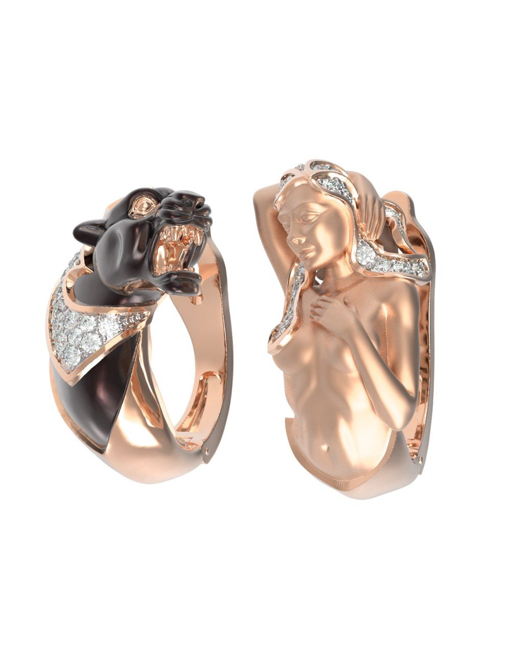 Серьги из золота 585 пробы c фианитом