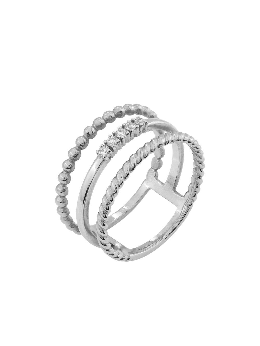 Кольцо из белого золота c бриллиантами