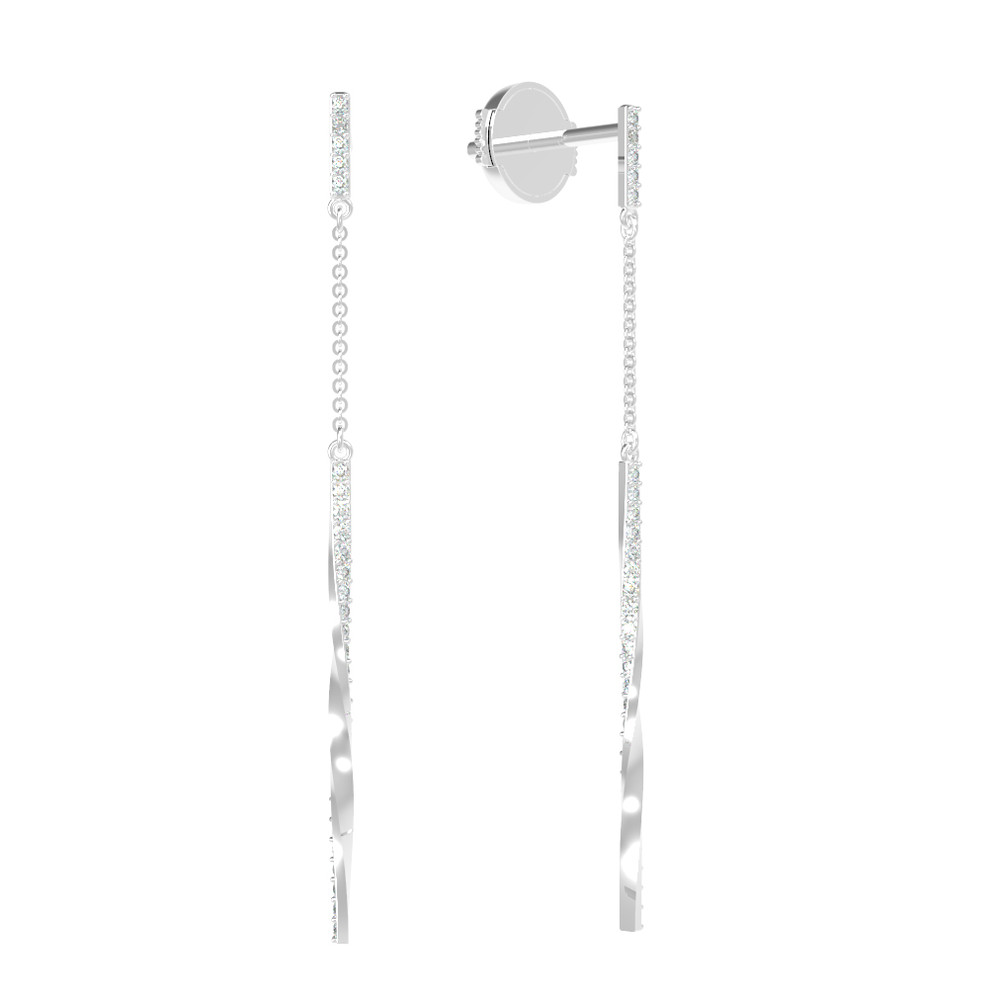 Серьги из белого золота c бриллиантами