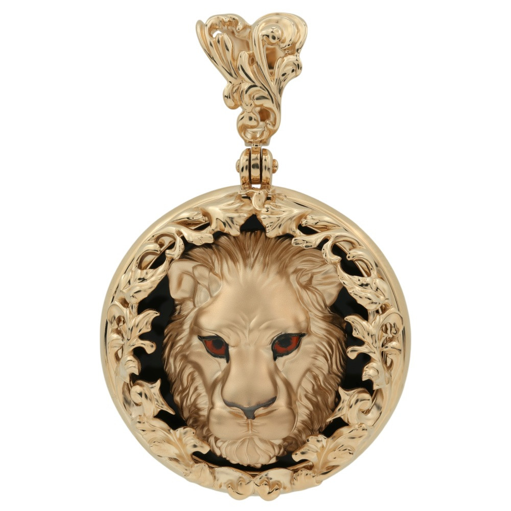 Подвеска из золота c эмаль и ониксом