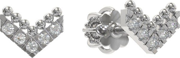 Серьги из белого золота 585 пробы c бриллиантами