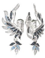 Серьги из белого золота 585 пробы c фианитом