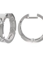 Серьги из белого золота 585 пробы c бриллиантами