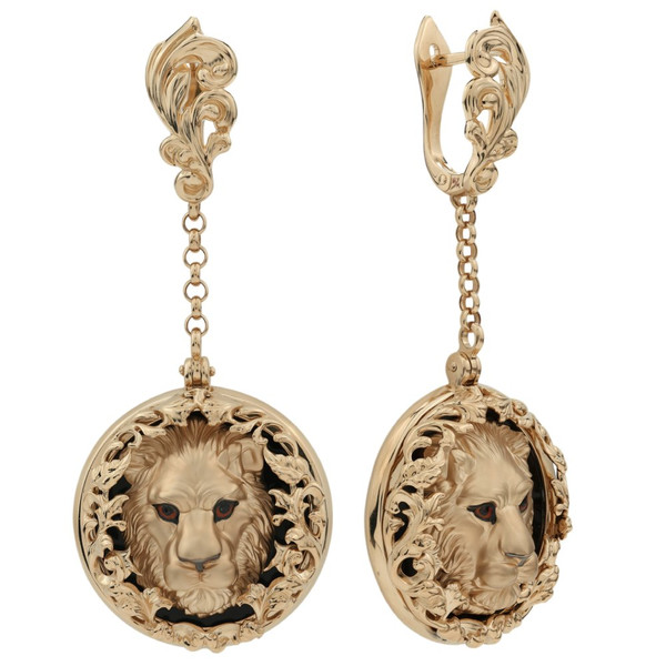 Серьги из золота c эмаль и ониксом